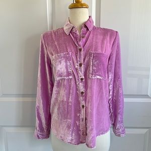 Anthropologie Pilcro Mara Velvet Shirt